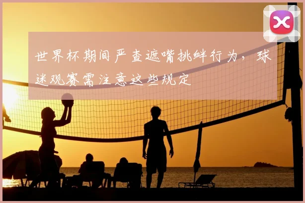 世界杯期间严查遮嘴挑衅行为，球迷观赛需注意这些规定
